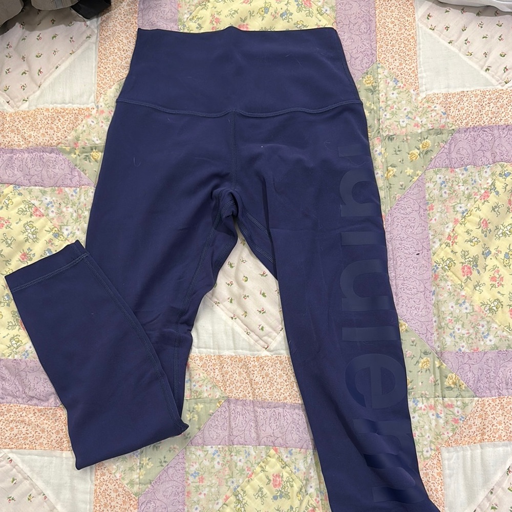 Lululemon Logo Align Navy Blue High-Waisted Leggings 25”